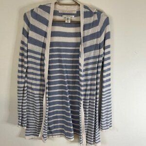CARDIGAN -Light Blue Striped - 100% Linen -Small